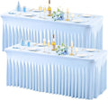 Wish Care 2 Pack Baby Blue Stretch Spandex Table Clothes by WishCare