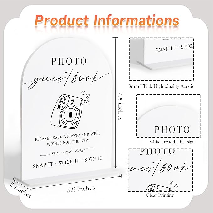 Photo Guest Book Sign, Wedding Guest Book Alternative, Bridal Shower Decor - Image 2