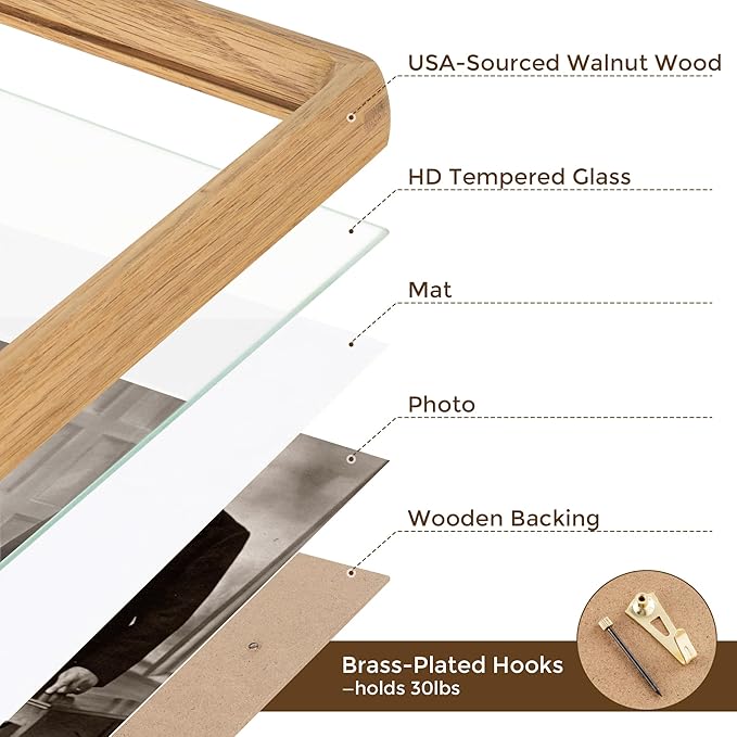 9x12 Picture Frame USA-Sourced Natural White Oak Solid Wood Photo Frame - Image 5