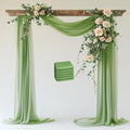 Wokceer Wedding Arch Draping 6 Panels 28.7" x 20FT Sage Green Sheer Fabric by Wokceer