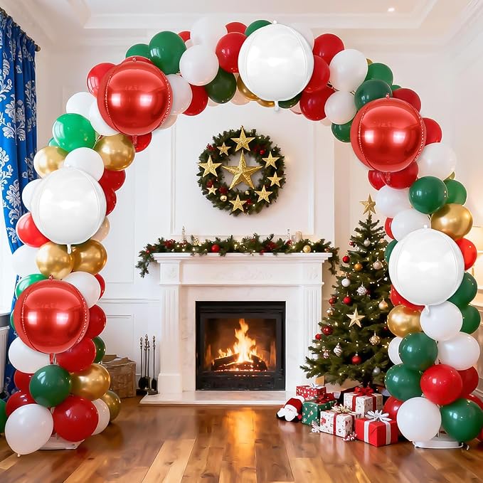 6Pcs Red White Round Foil Balloons, Giant 4D Round Ball Balloon, 22 Inch - Image 4