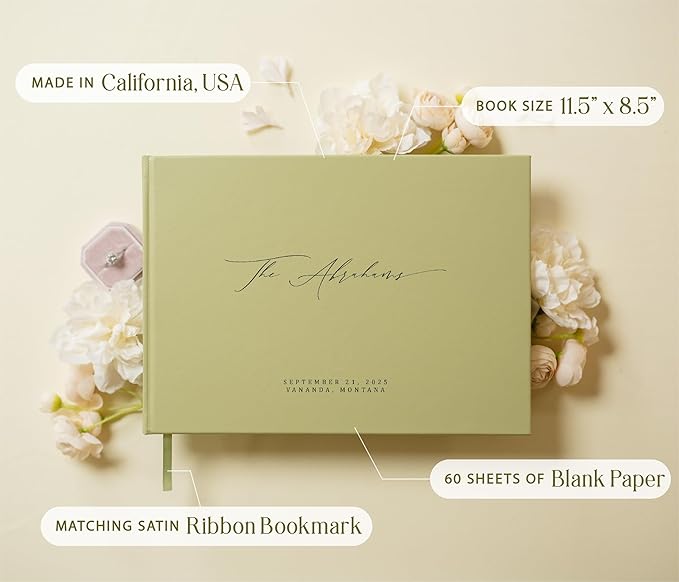 MUUJEE Personalized Guestbook in Sage - Image 3
