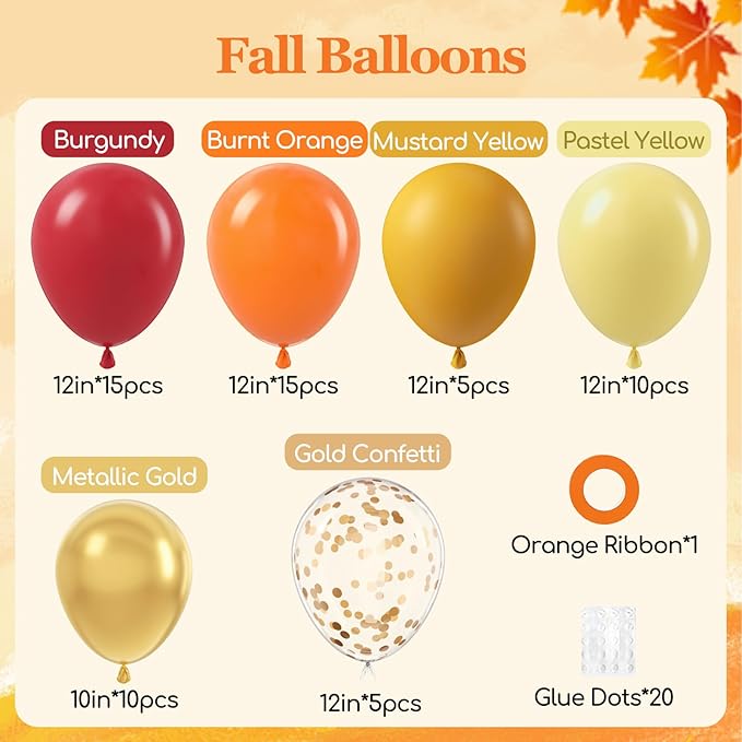 60pcs 12inch Fall Thanksgiving Balloons - Image 2