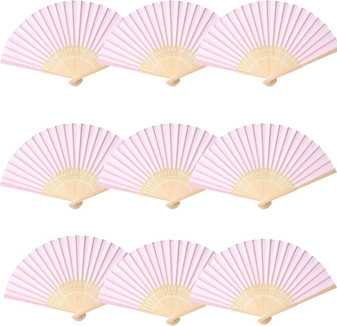 24pcs Imitated Silk Hand Fan Imitated Silk Fabric Bamboo Handheld Folded Fan - Image 5