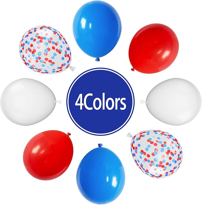 Paready Red and Blue Latex Balloons - Image 2