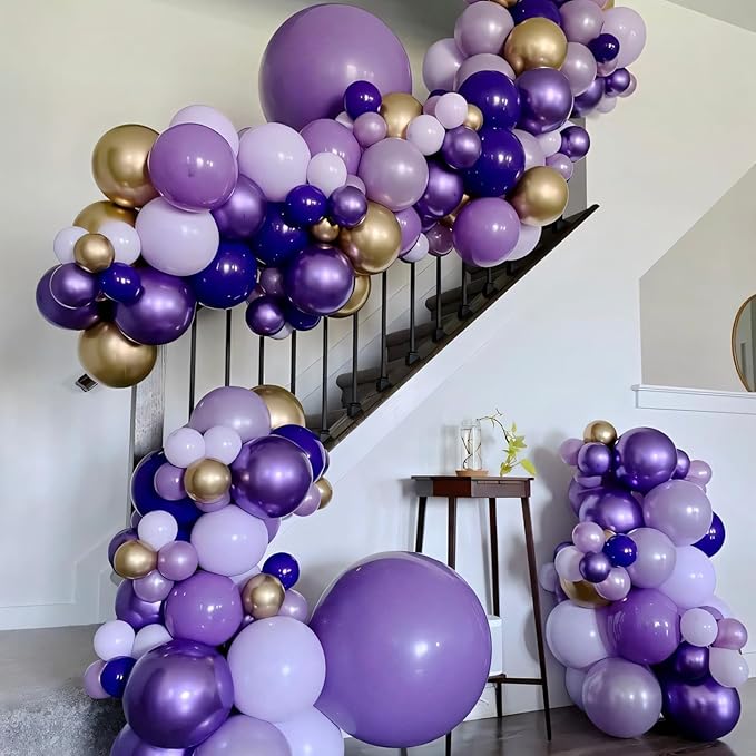 110pcs Purple Balloons 12 Inch Dark Purple Latex Balloon Arch Kit - Image 6