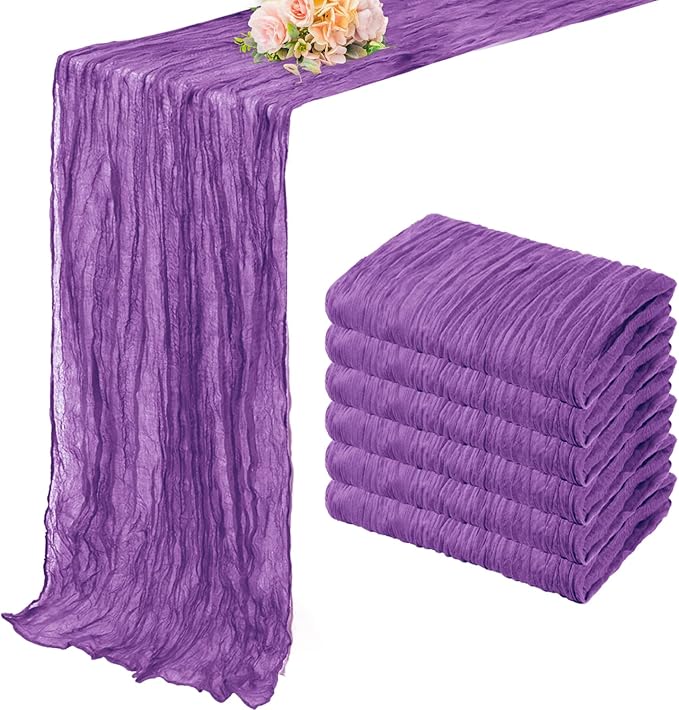 6 Pack Purple Cheesecloth Table Runner 10FT Boho Fabric Rustic Cheese Cloth by FoliafeelHome