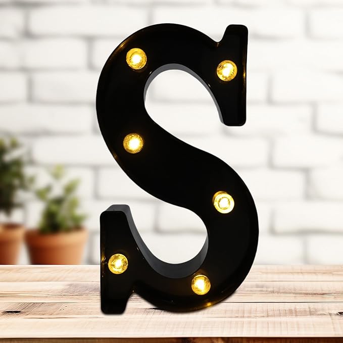 Led Marquee Letters, 8.58 Inch Black Light Up Letters, Small Led Letter Lights by DyingSwan