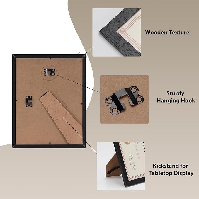 PETAFLOP Bulk Picture Frames 8.5 x 11 Certificate Document Frame Set of 18 - Image 5