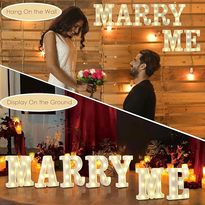 LED Marquee Letter Lights, Small Light Up Marquee MARRY ME Sign, Decorative LED - Image 3