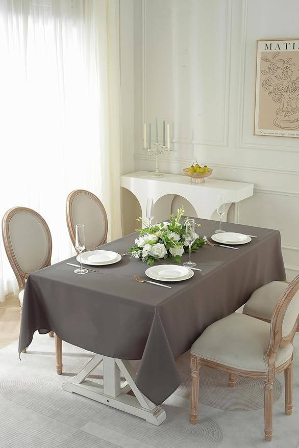 Craft And Party Rectangle Tablecloth, 70 x 90 Inch Charcoal Tablecloth - Image 3