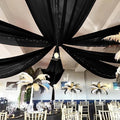 6 Panels Black Ceiling Drapes for Wedding 5ftx10ft Chiffon Fabric Arch Draping by REWOMC