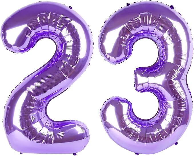 Purple Number 23 Balloon 40 Inch Birthday Decorations, Number 23 Balloon by Upgesy