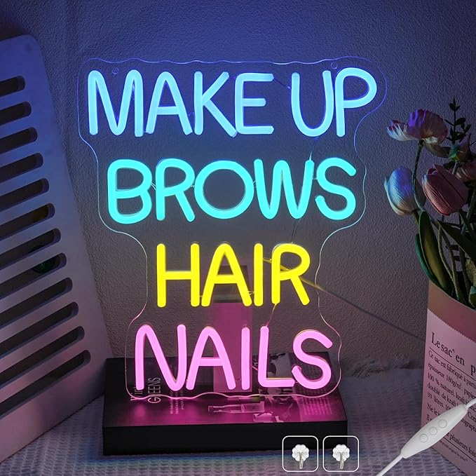 Makeup Studio Neon Sign for Wall Decor, Spa Beauty Room Neon Light, Dimmable by CHANNEONNEONSIGN
