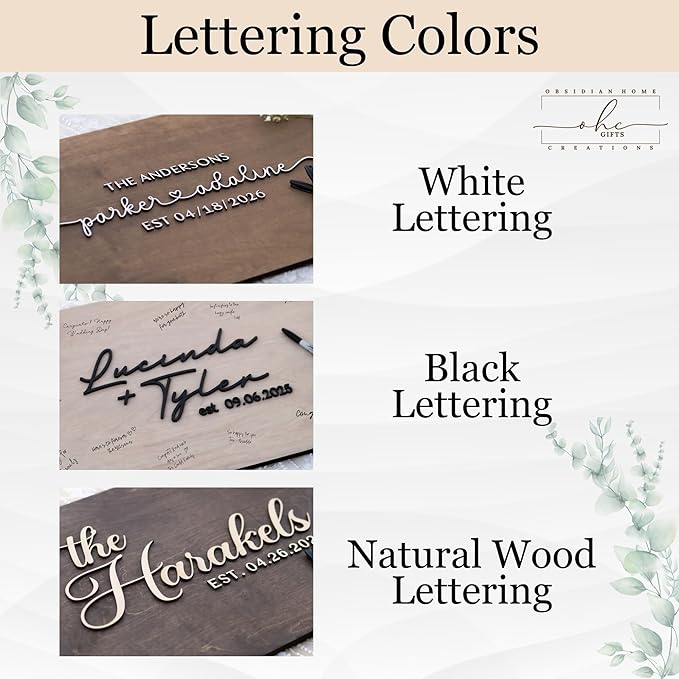 Personalized Last Name Guest Book, Unique Guest Book Sign, Custom Alternative - Image 4