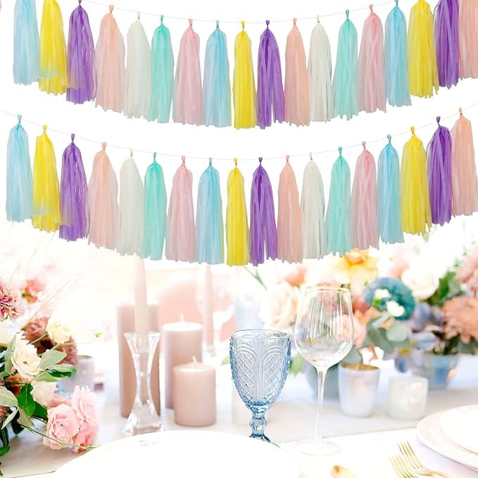 Pastel Rainbow Party-Decorations Tassel Garland - Image 4