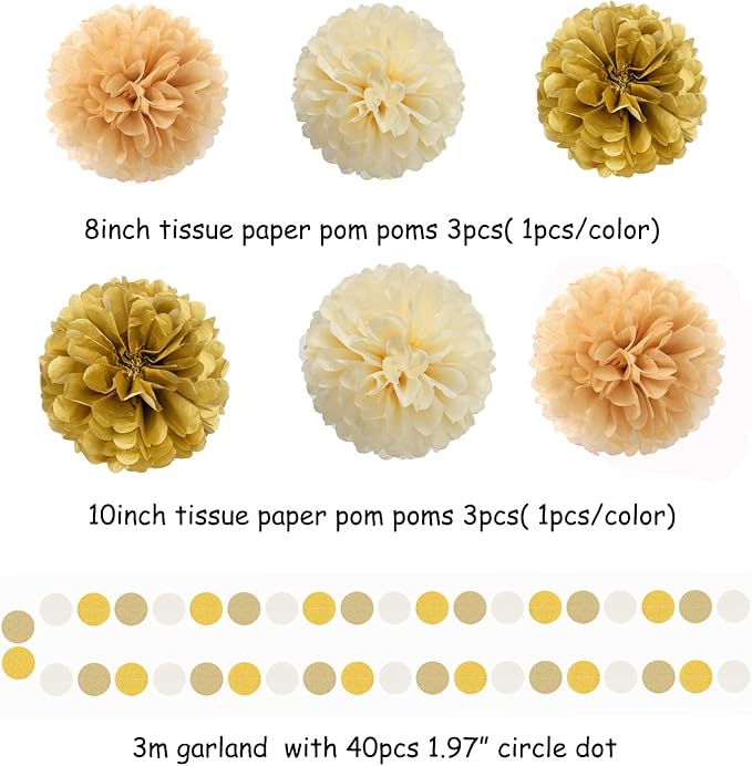 White Gold Champagne Party Decorations - Image 2