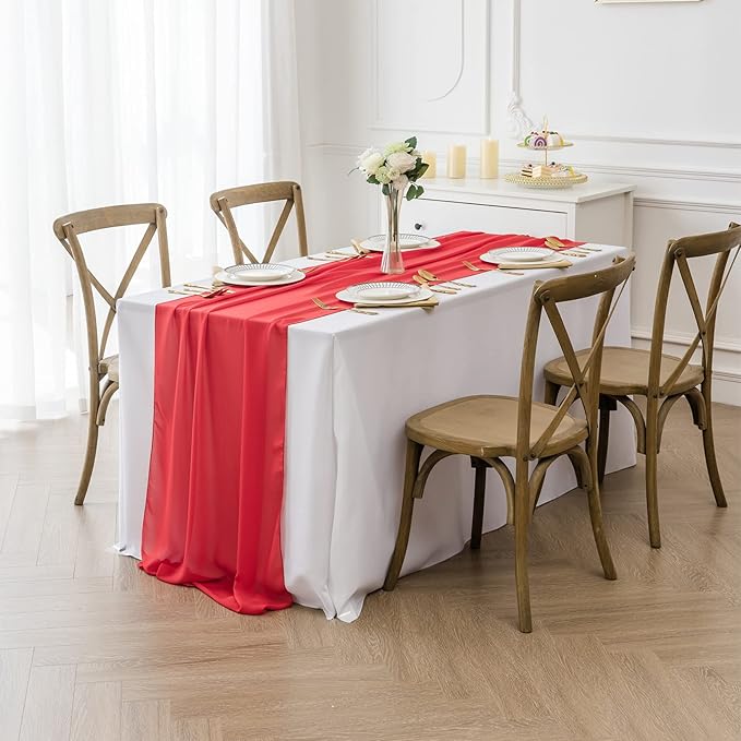 12Pack 9ft Chiffon Table Runner 14x108 Inch Sheer Romantic Table Runner - Image 7