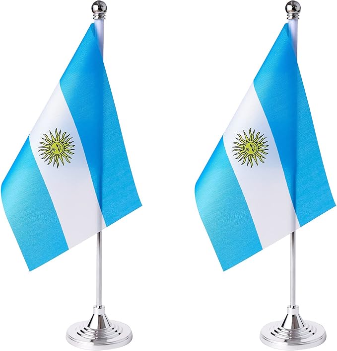 ZXvZYT 2 Pack Argentina flag Argentine Table Flag Small Mini Argentina Desk by ZXvZYT