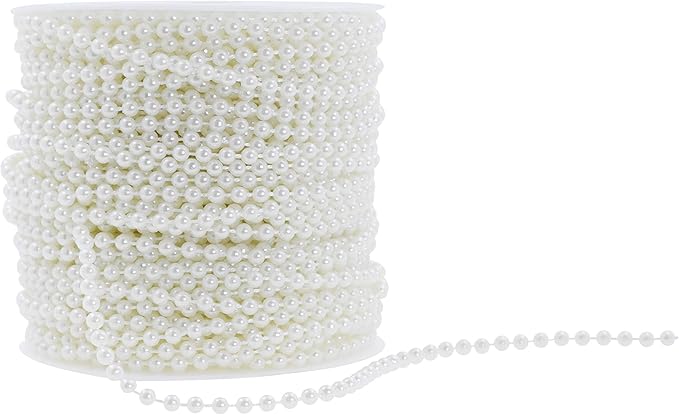 Mandala Crafts 4mm Faux White Pearl Beads Roll - Image 3