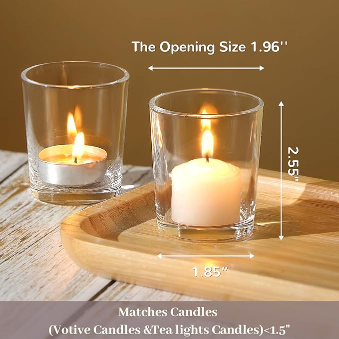 DARJEN 24Pcs Clear Votive Candle Holders- Clear Tea Lights Candle Holder - Image 2