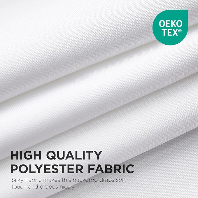 Joydeco White Curtains Backdrop - Image 2