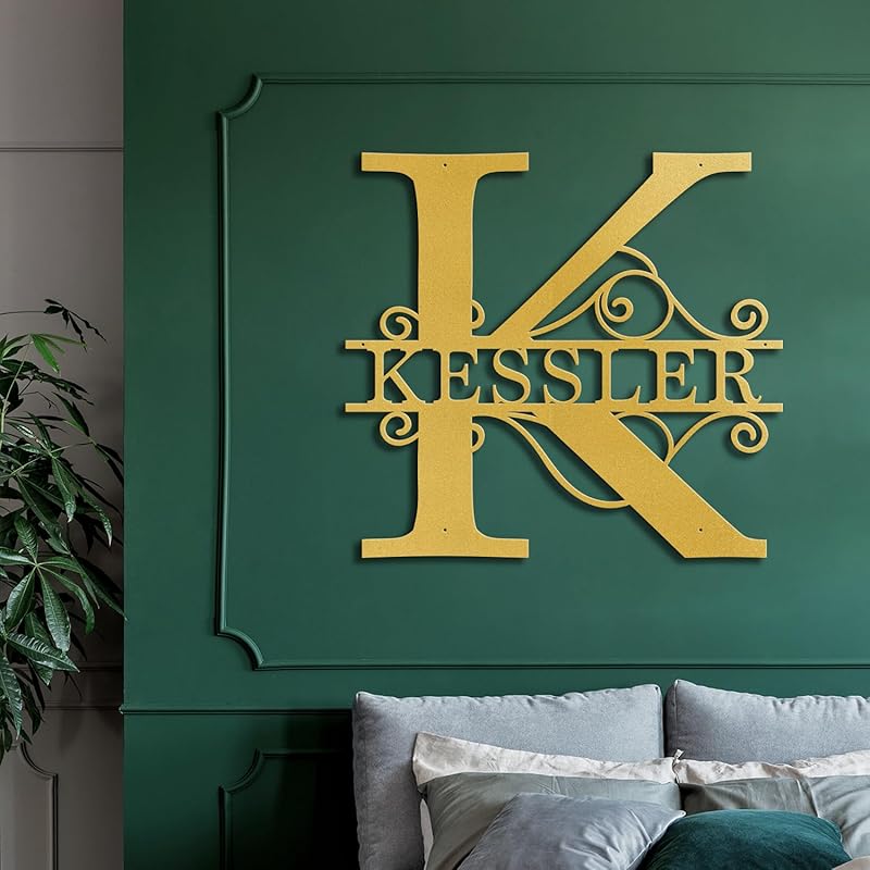 Custom Metal Name Sign | Metal Wall Art | Split Letter Monogram Decor | Family - Image 4
