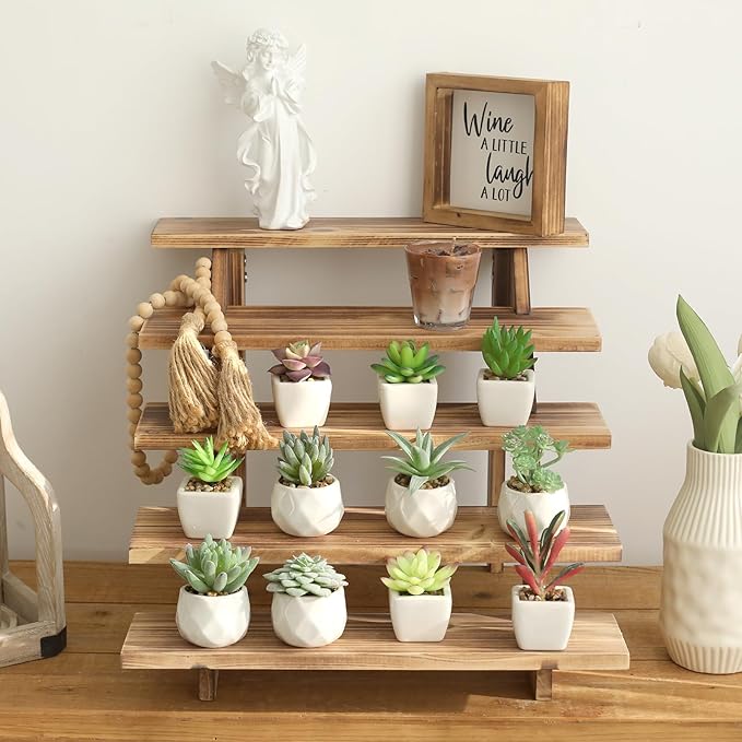 SwallowLiving 5 Tier Wooden Rustic Cupcake Stand - Image 3