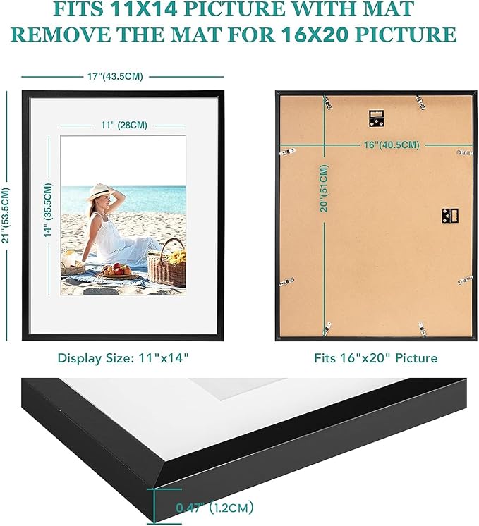 TWING 16 x 20 Picture Frame Set of 6, Classic Picture Frames Display Pictures - Image 4