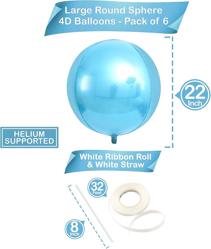 KatchOn, Light Blue Foil Balloons - Image 2