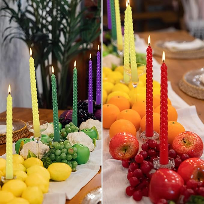 12-Pack 12-Color Spiral Taper Candles - Image 8