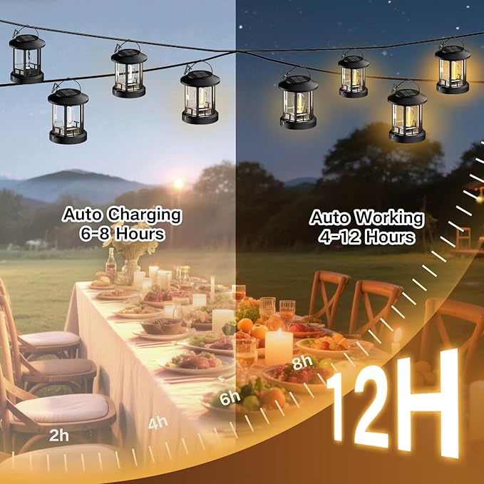 Solar Lights Outdoor Hanging Lantern, Solar Lanterns Waterproof - Image 3