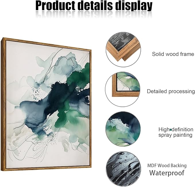 myusuar 3 Piece Large Abstract Framed Wall Art - Image 6