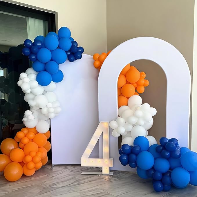 Blue and Orange Balloons, Retro Turquoise Teal Blue White Balloon - Image 7