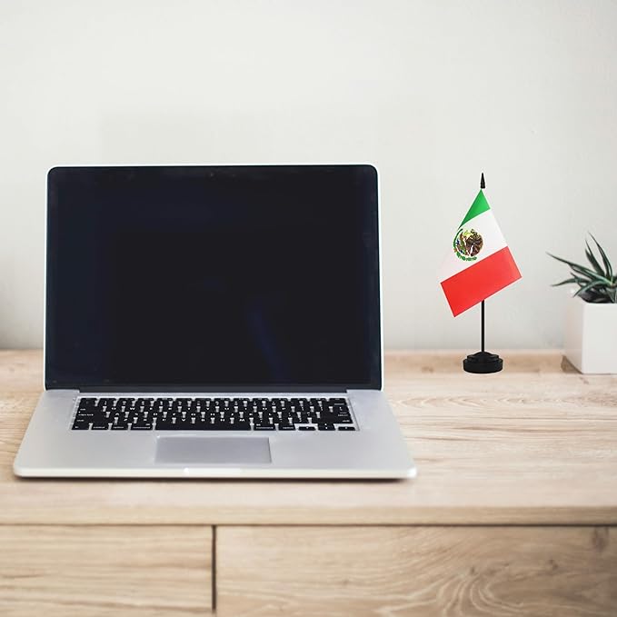 2 Pack Mexico Desk Flag Set, Mexican Desktop Small Miniature Table Office Flag - Image 5