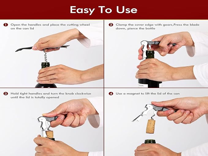 Professional Waiter Corkscrew Wine Openers Set, Upgraded - Image 6