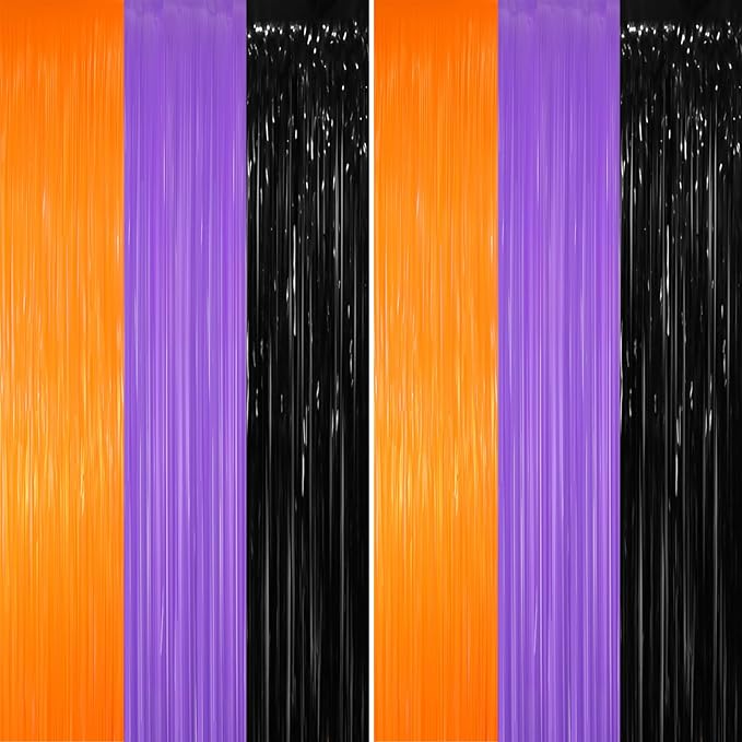GOER 6.4 ft x 8.2 ft Metallic Tinsel Foil Fringe Party Backdrop by GOER