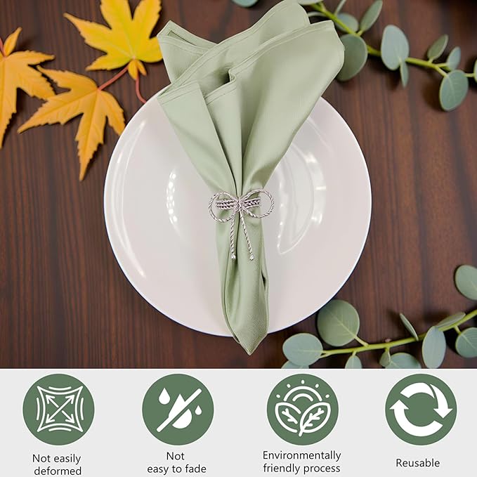Silver Bow Napkin Rings Set of 12, Bow Tie Napkins Rings - Image 5