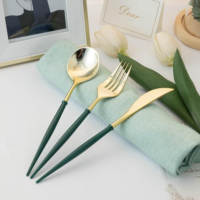 Lullaby 90PCS Gold Plastic Silverware - Image 6