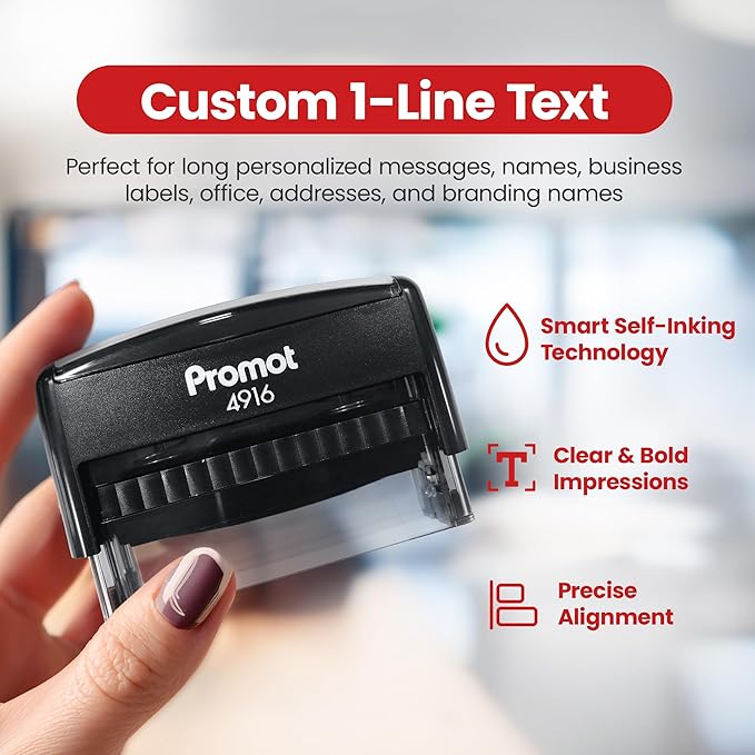 Promot Self Inking 1 Long Line Custom Stamp - Image 3