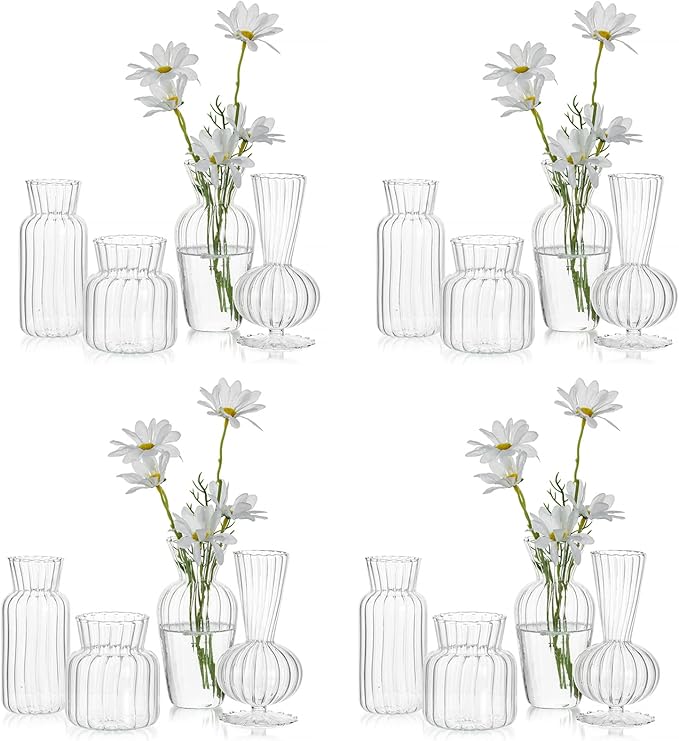 Mini Glass Vases for Centerpieces by Hewory