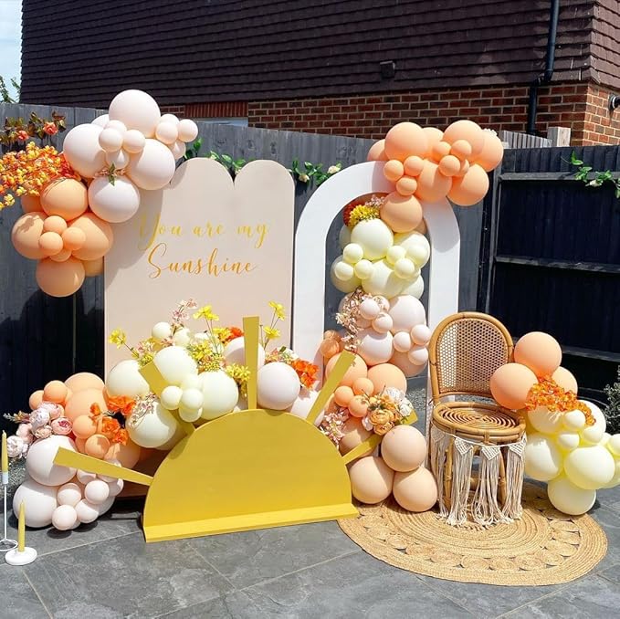 Bezente Pastel Orange Latex Party Balloons - Image 7