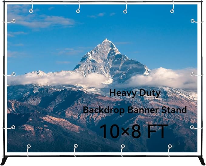 10x8 FT Heavy Duty Backdrop Banner Stand by QKARoundMirrorforBathroom