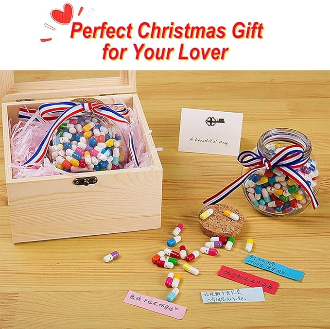 200 Pcs Tiny Love Message Capsule Letter in a Bottle Cute Love Friendship Half - Image 2
