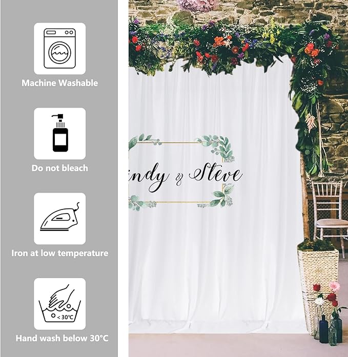 White Backdrop Curtain for Wedding Decor Holiday Party - Image 7