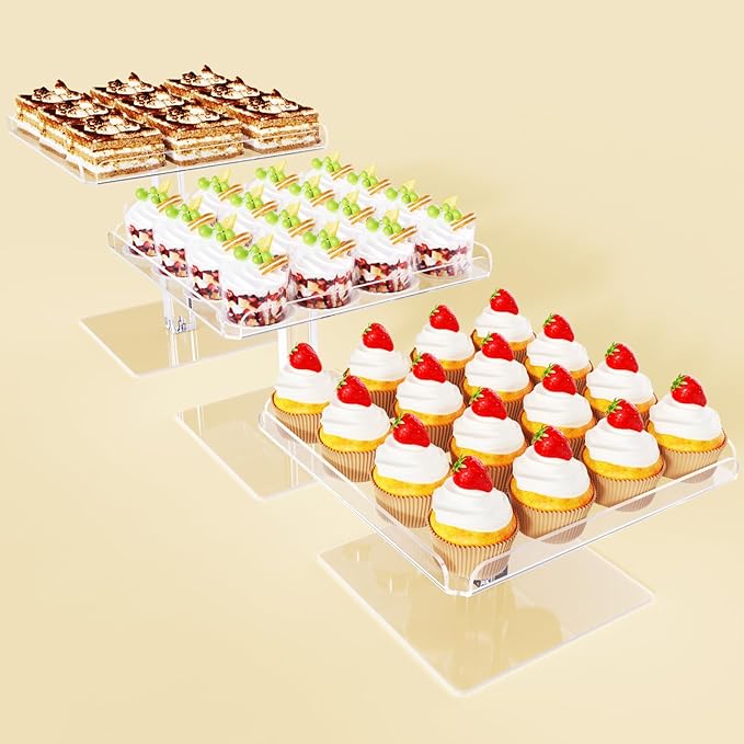 3 Piece Cupcake Stand, Acrylic Dessert Table Display Set, Baby Shower by BAKZON