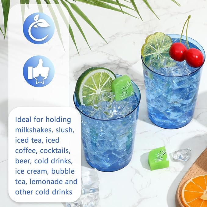 Minatee 100 Count Plastic Cups Disposable Fancy Cups Heavy Duty Wine Cocktail - Image 2