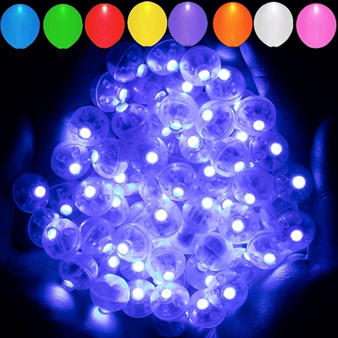 Aogist 50pcs Blue Balloon Lights, Long Standby Time Waterproof Mini Light by Aogist