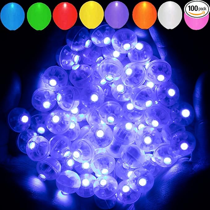Aogist 100pcs Blue Balloon Lights, Long Standby Time Waterproof Mini Light by Aogist