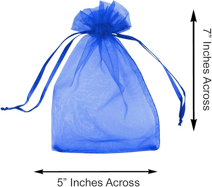 Super Z Outlet 100 Pack 5x7 Inch Mini Sheer Drawstring Organza Transparent Bags - Image 5